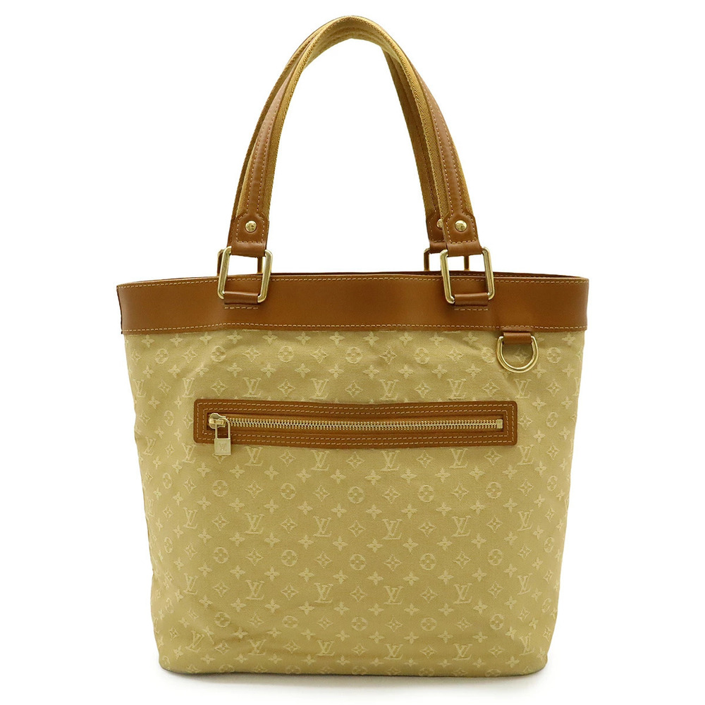 LOUIS VUITTON Monogram Lucille Tote Bag Shoulder Hobo Beige Cream Canvas Leather